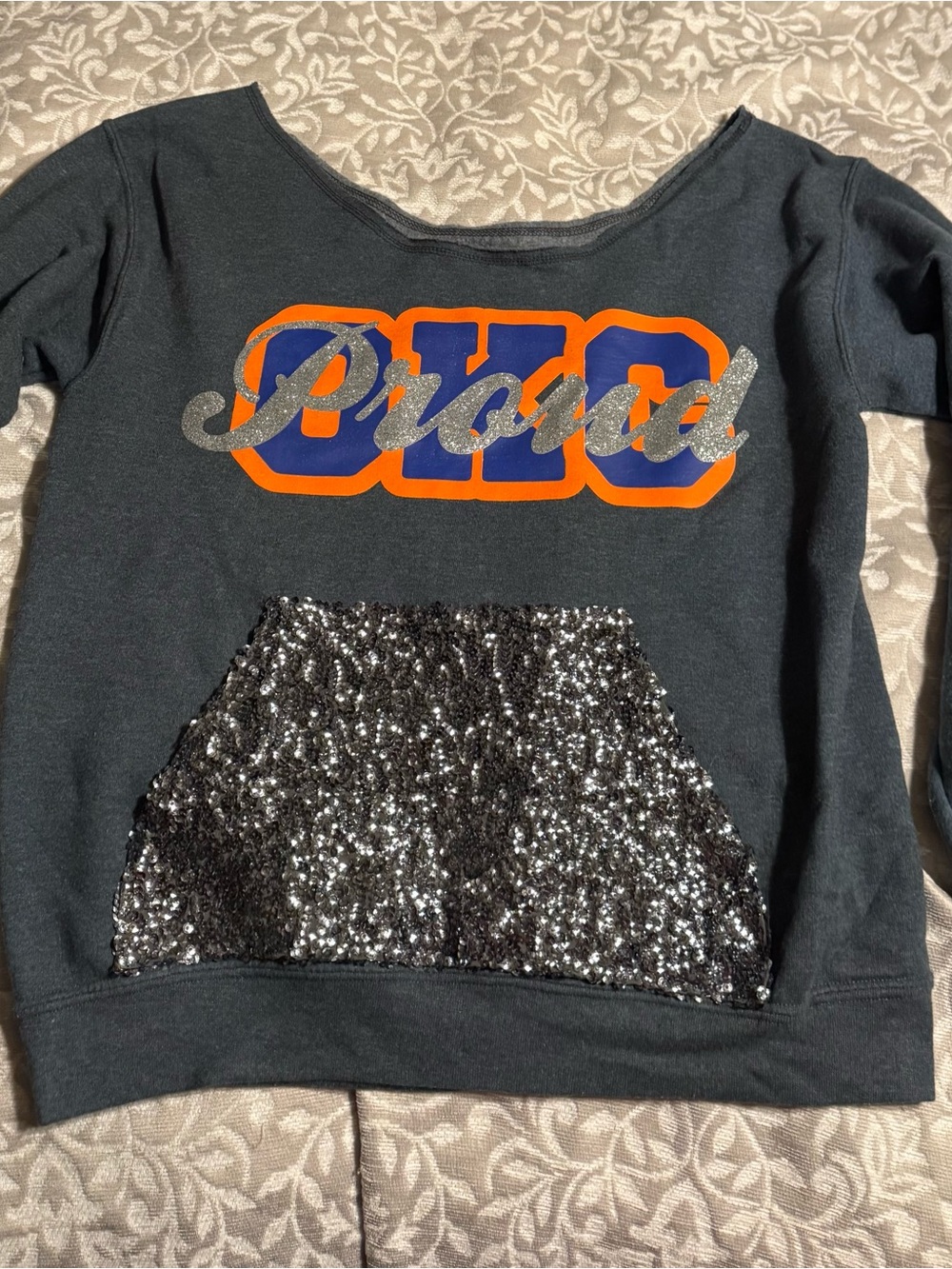 Gameday Couture OKC Proud Sequin Pocket Sweatshirt Women’s Small